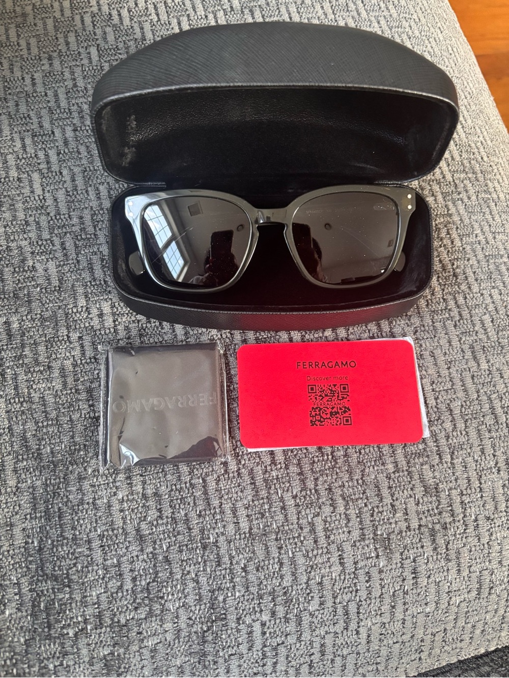 Salvatore Ferragamo Black Sunglasses with Case